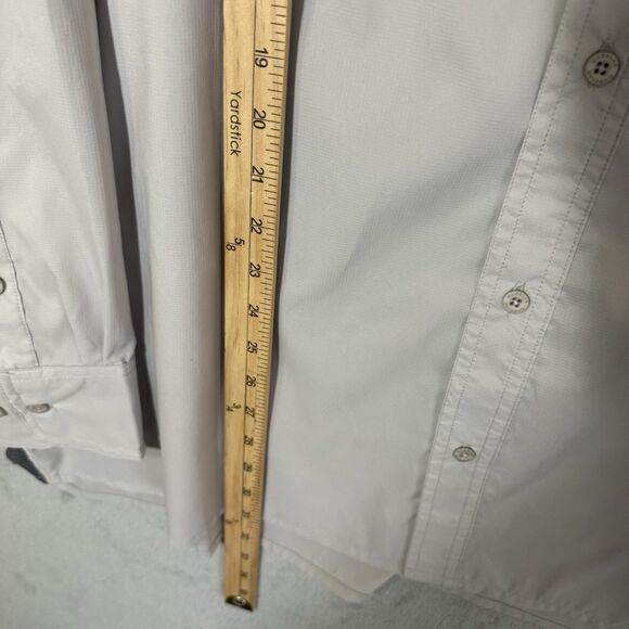 Cabelas Guidewear Fishing Shirt Men 2XL Gray Button Long Vented Roll Tab 50 UPF - Picture 4 of 8